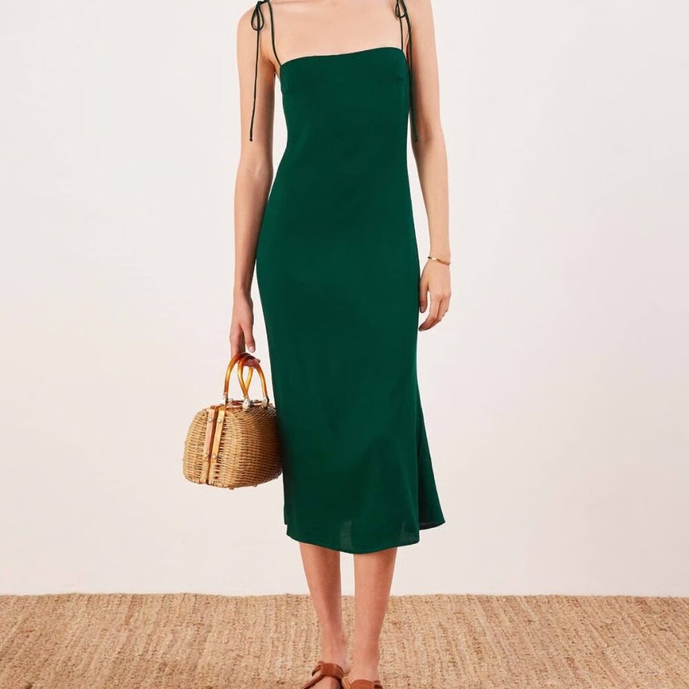Reformation Finley Dress Green (Read description)